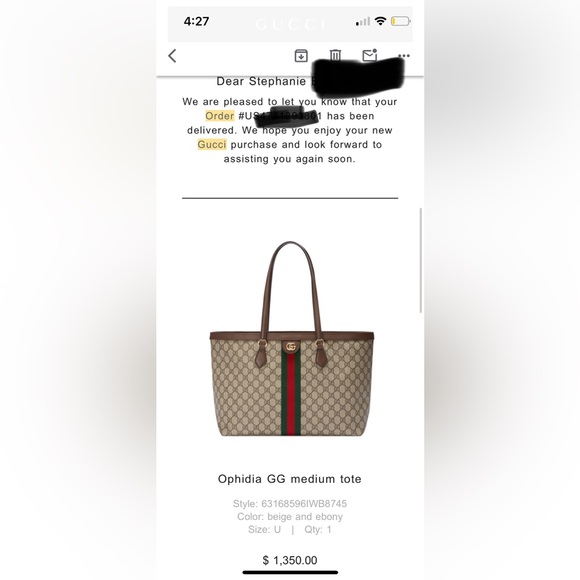 Gucci Ophidia GG medium tote - beige and ebony - Picture 8 of 9